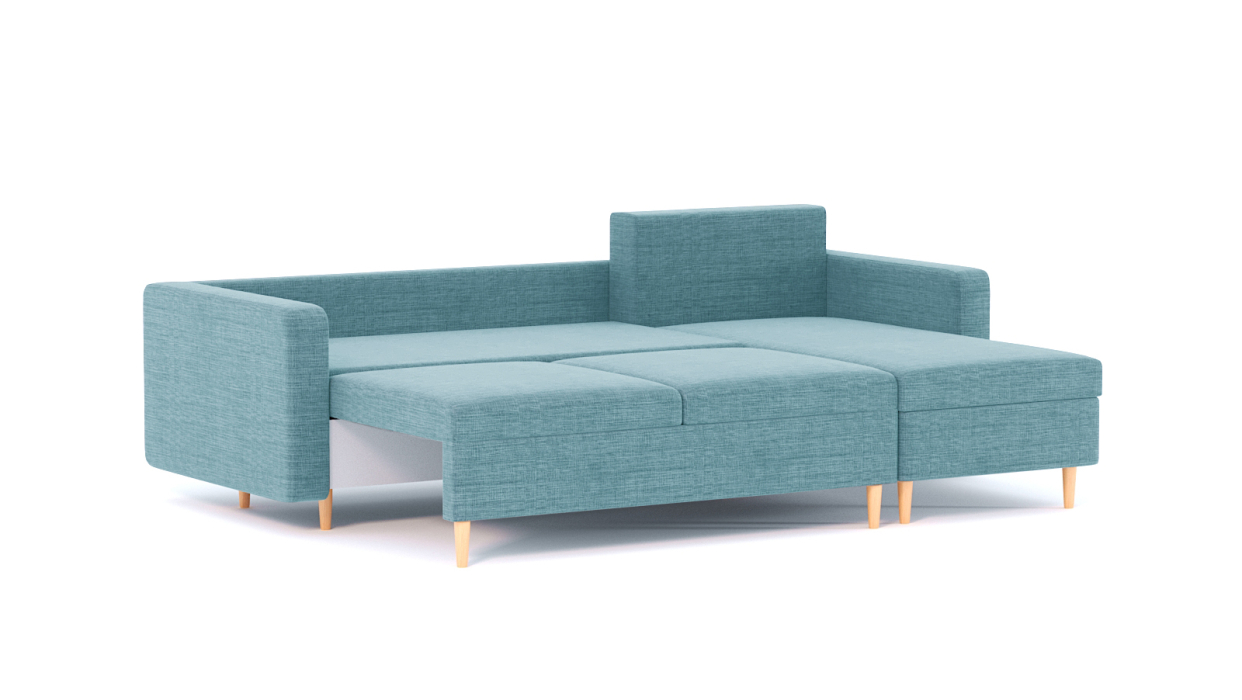 Диваны угловые в гостиную, Диван-кровать угловой еврокнижка-пантограф Белфаст, рогожка