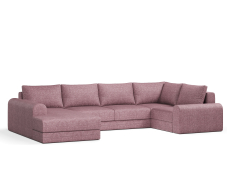 Диваны угловые в гостиную, Угловой диван Модерно П-образный, рогожка