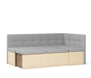 Диван кухонный угловой Домино выкатной, рогожка+экокожа