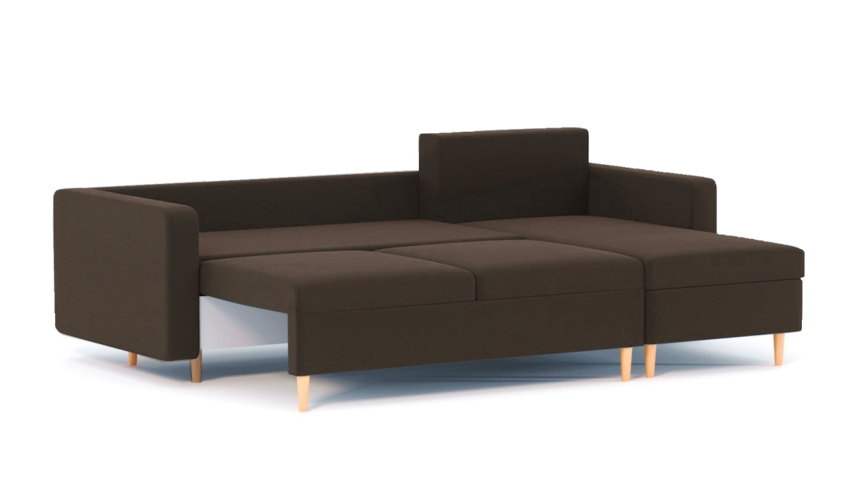 Диваны угловые в гостиную, Диван-кровать угловой еврокнижка-пантограф Белфаст, велюр