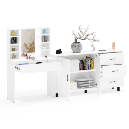 Косметический cтол с подсветкой и ящиком 115 и комод 123-1604