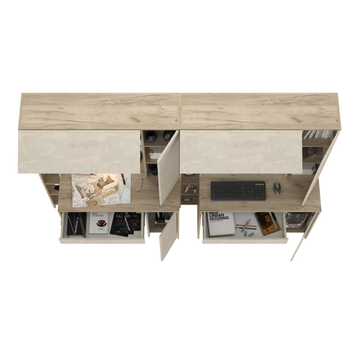 Прямые компьютерные столы, Два стола для домашнего офиса Mobi Комфорт 12.71