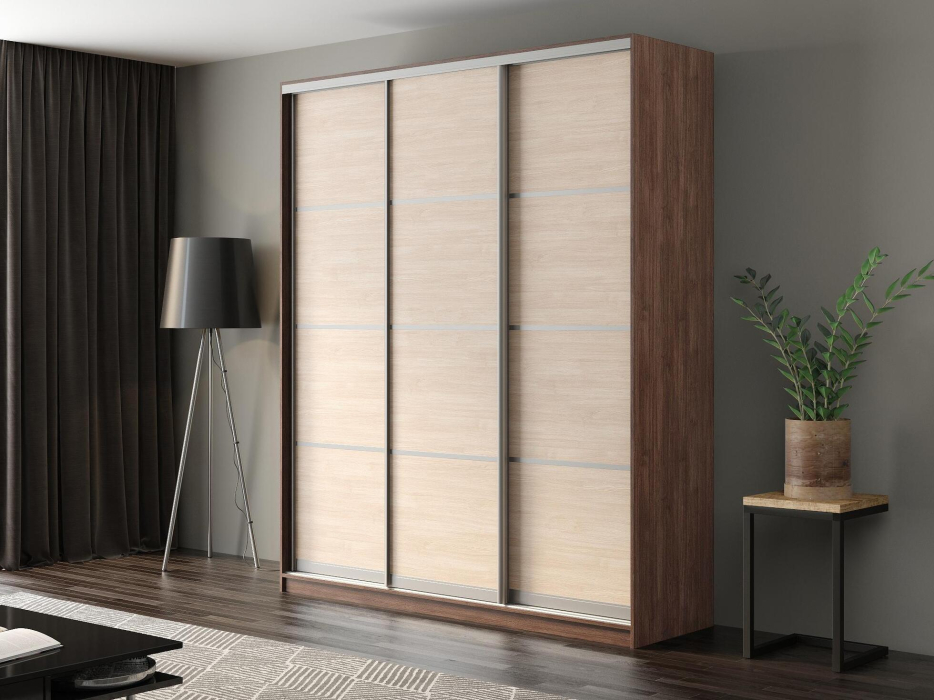 Шкафы-купе, Шкаф-купе Айсберг 200 ШАМОНИ ТЕМНЫЙ (шамони светлый/глухой)