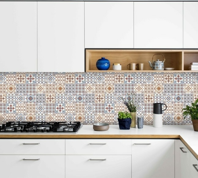 Стеновые панели из АБС-пластика, Кухонный фартук Восточная плитка 3000x600x1.5 мм глянец