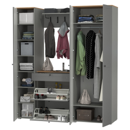 Шкаф для одежды с обувницей и пенал с навесной вешалкой с крючками Остин