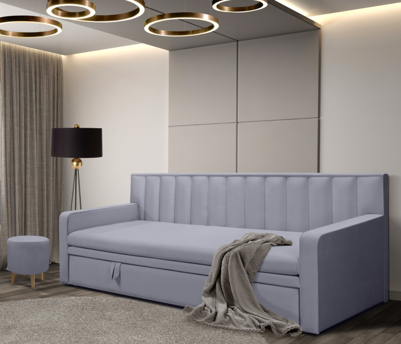 Мягкая кровать, Кровать тахта Манхэттен НПБ 1600, микровелюр