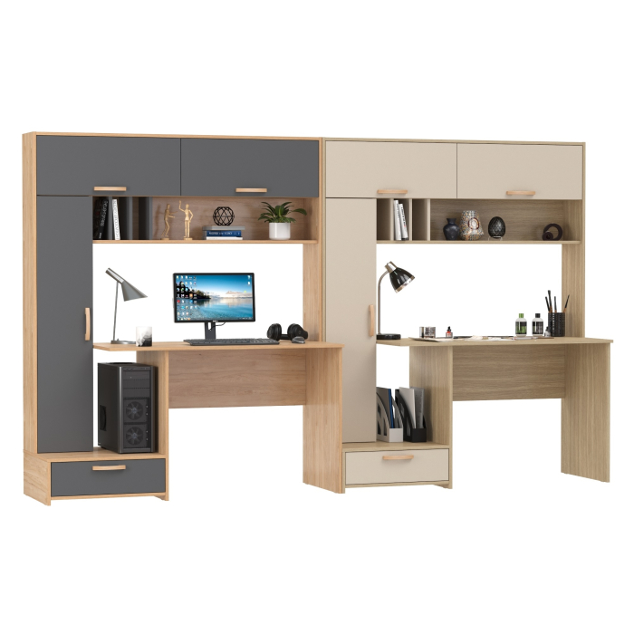 Прямые компьютерные столы, Столы письменные с надстройкой Лайт 03.243Н