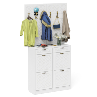 Прихожие, Две вешкалки для верхней одежды и две высоких обувницы П-6 № 04 МДФ фрезеровка ромб