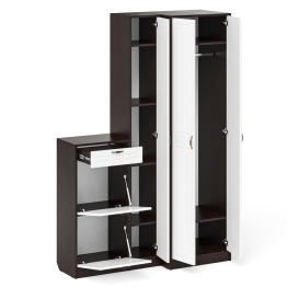 Обувница П-6 две секции с пеналом и шкафом № 28 МДФ фрезеровка прованс