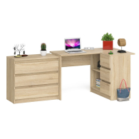 Домашние кабинеты, Комод три ящика на 800 со столом компьютерным угловым МС-16 правым Мори