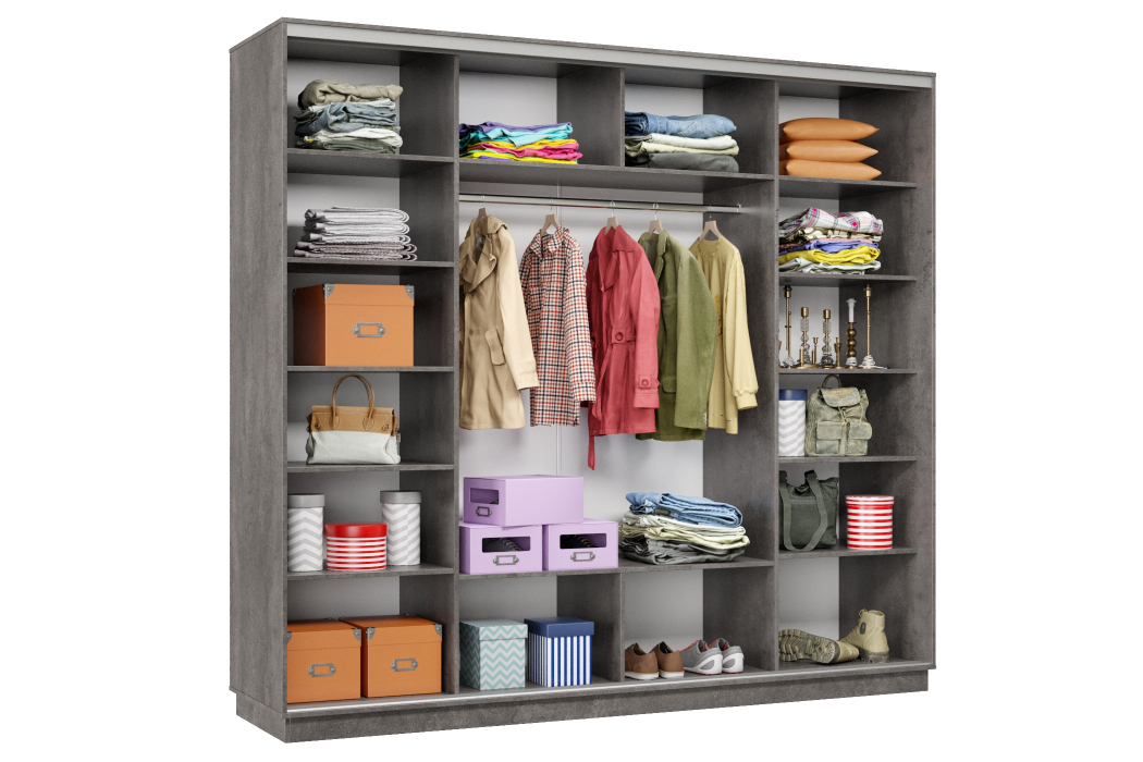 Шкафы-купе 3-х дверные, Шкаф-купе Премьер Лайт 60 (05;05;05) трехдверный