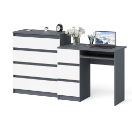 Стол компьютерный МС-6 левый с комодом МК800.4 Мори