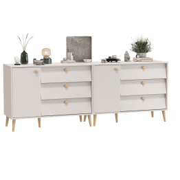 Два комода на ножках с дверкой и тремя ящиками Афина