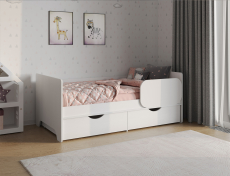 Кровати одноярусные, Кровать с ящиками Уна 11.22 белый