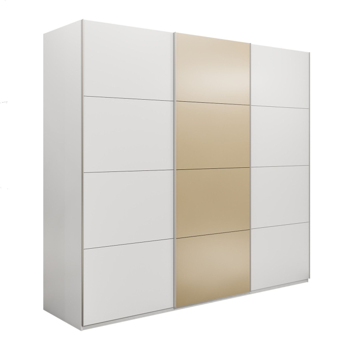 Шкафы-купе 3-х дверные, Шкаф-купе Эста 3-х дверный ДСП/Стекла фисташка/Доводчик 270х66х240