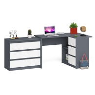 Домашние кабинеты, Комод три ящика на 800 со столом компьютерным угловым МС-16 правым Мори