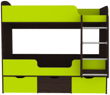 Для подростков, Кровать двухъярусная Малыш Двойняшка, Венге