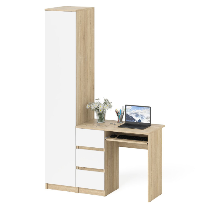 Домашние кабинеты, Компьютерный стол МС-6 левый с узким пеналом 400 Мори