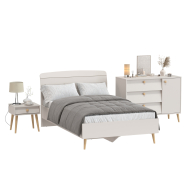 Спальные гарнитуры, Кровать Афина 1200 полутораспальная с комодом и тумбочкой