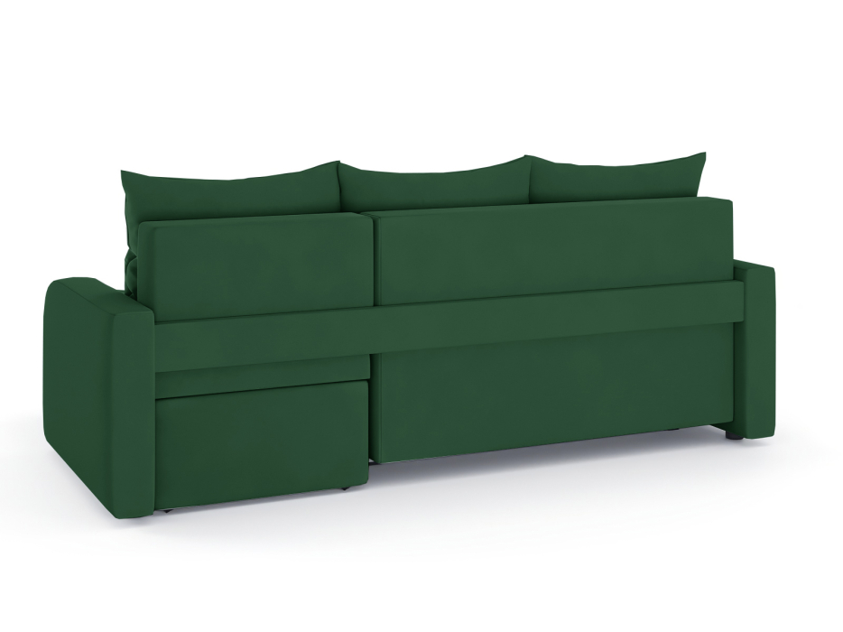 Диваны угловые в гостиную, Диван-кровать угловой Мини Люкс трехсекционная еврокнижка, велюр