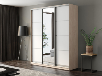 Шкаф-купе Айсберг 210 ШАМОНИ СВЕТЛЫЙ (белый/зеркало)