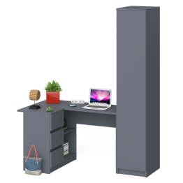 Пенал Мори МШ400.1 одна дверка и стол угловой компьютерный МС-16 левый