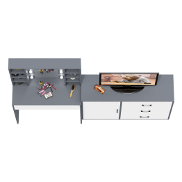 Туалетный столик с подсветкой 115 и комод с дверкой и 3-мя ящиками 122-1204