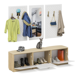 Набор мебели для прихожей из обувниц зеркала и вешалок П-6 № 03 МДФ фрезеровка ромб