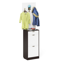 Обувница 2 секции с ящиком и вешалкой для одежды П-6 фрезеровка прованс