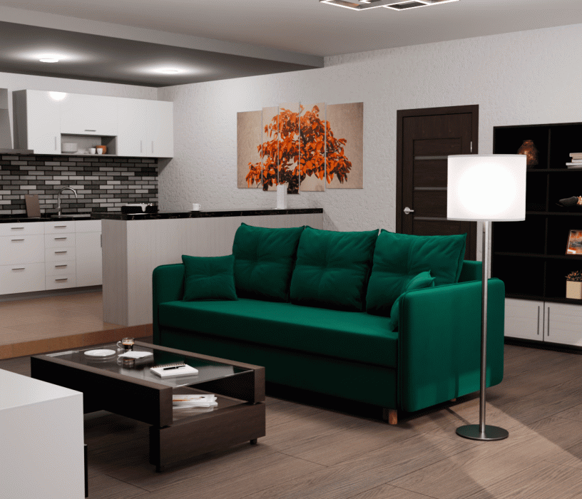 Диваны еврокнижки, Прямой диван Лотос,НПБ,еврокнижка,велюр