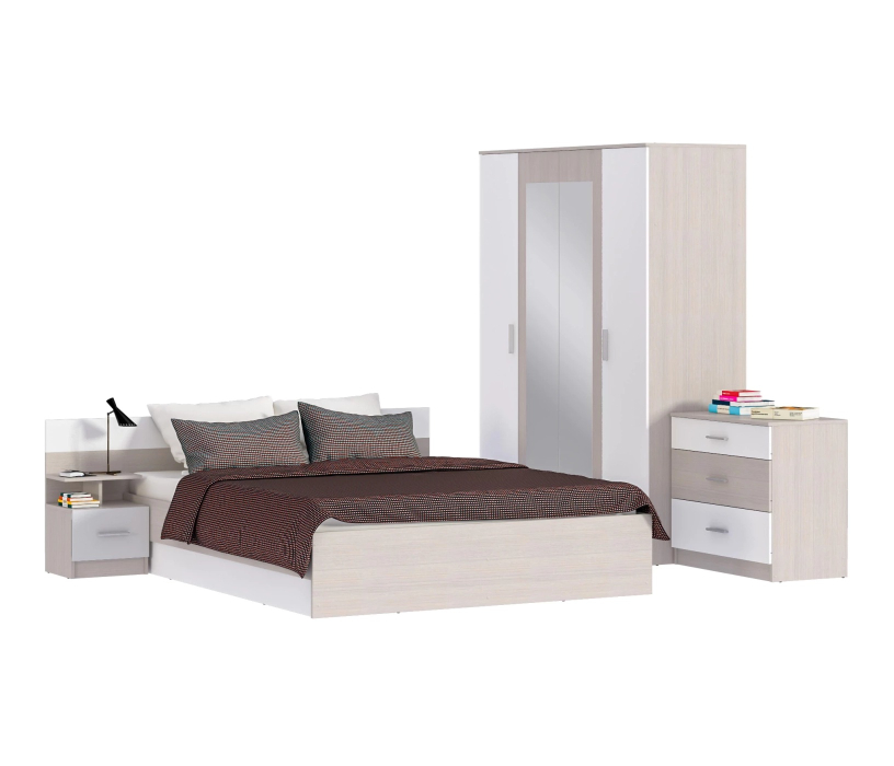 В спальню, Уют СБ-2750/1.Н Шкаф 4х дверный с зеркалами Авиньон/Авиньон,Белый