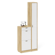 Прихожие, Тумба для обуви в прихожую с пеналом П-6 МДФ фрезеровка ромб