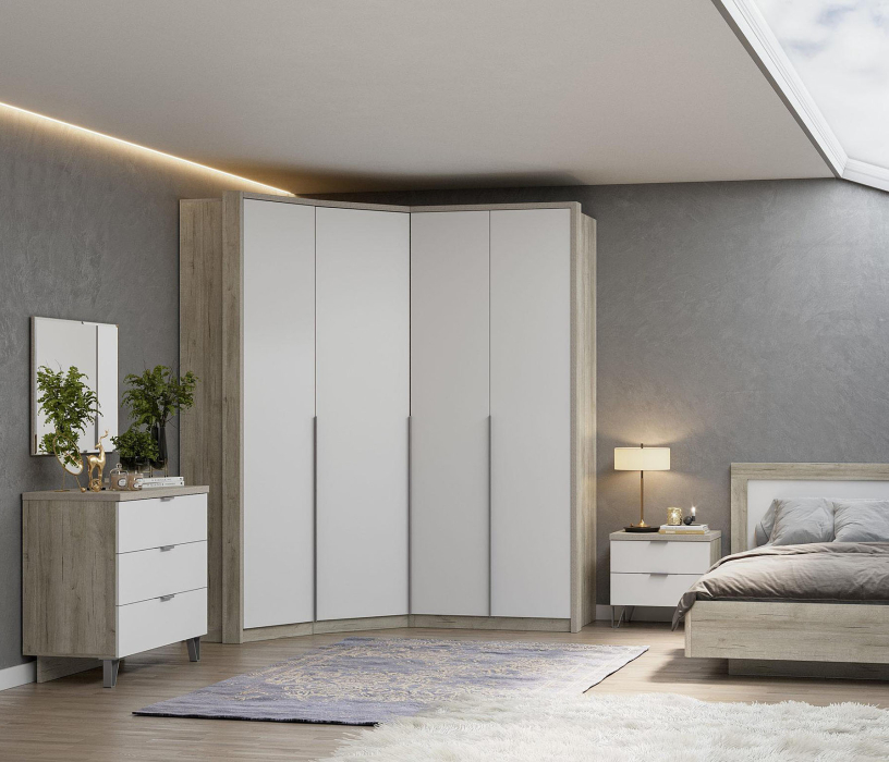 Для одежды, Шкаф Анима ШК-3223, дуб серый, белый