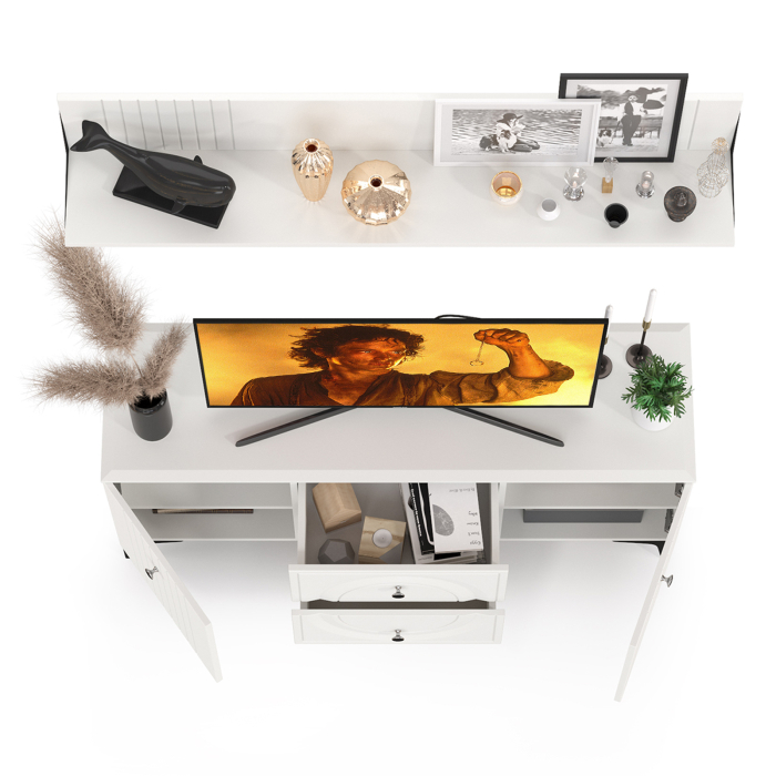 Стенки для гостиной, Тумба для ТВ с навесной полкой Валенсия № 50