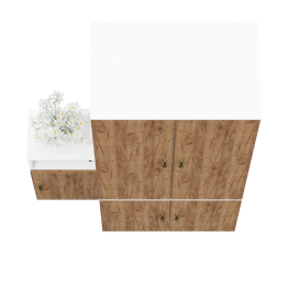 Два узких платяных шкафа для одежды Лидер-8 23Б и тумбочка с нишей 3.19