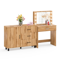 Туалетные столики, Косметический стол с подсветкой и выдвижным ящиком СТ-4 и комод 122-1204