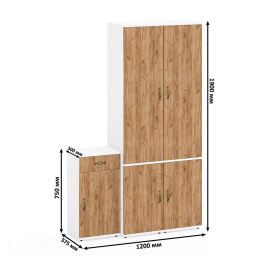 Пеналы с полками каждый по пять полок Лидер-8 и тумба дверка и ниша