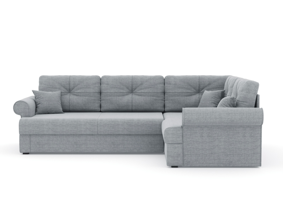 Диваны угловые в гостиную, Диван-кровать угловой Мирта дельфин, рогожка Люкс