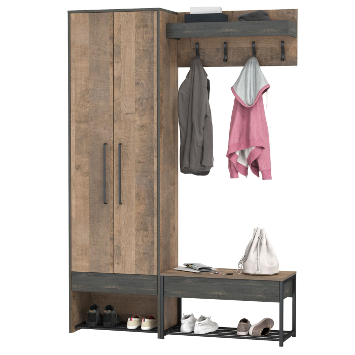 Прихожие, Прихожая Трувор с обувницей с сиденьем и вешалкой для одежды