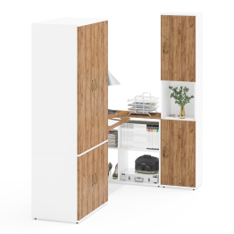 Мебел в кабинет Лидер-8 из шкафа 19Б со столом и пеналом с нишей