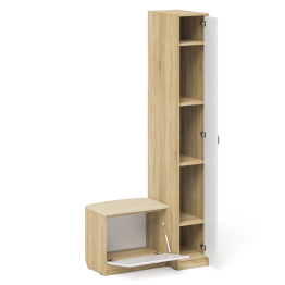 Пенал П-6-500 с обувницей с мягким сиденьем фрезеровка ромб