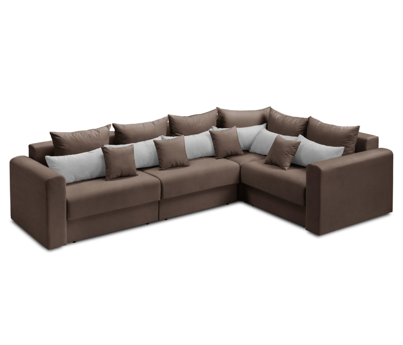 Диваны угловые в гостиную, Диван угловой Мэдисон Лонг со спальным местом, микровелюр