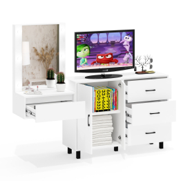 Стол косметический навесной с подсветкой и тумба-комод 123-1204.