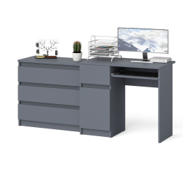 Стол компьютерный МС-1 левый с комодом на три ящика Мори