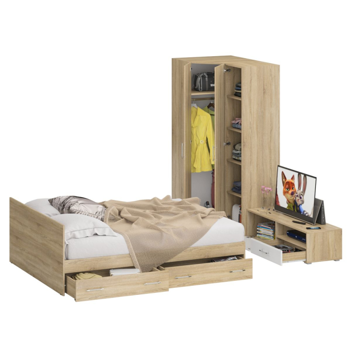 Спальные гарнитуры, Мебель для спальни Стандарт № 4 с кроватью 1600 с ящиками