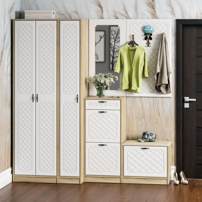 Прихожие, Набор модульной мебели для прихожей П-6-500 № 51 фрезеровка ромб