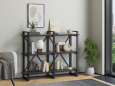 Стеллажи, Стеллаж Айсберг Лофт 120х102-3 черный