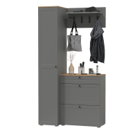 Прихожие, Обувница с пеналом для одежды и вешалкой с полкой Остин