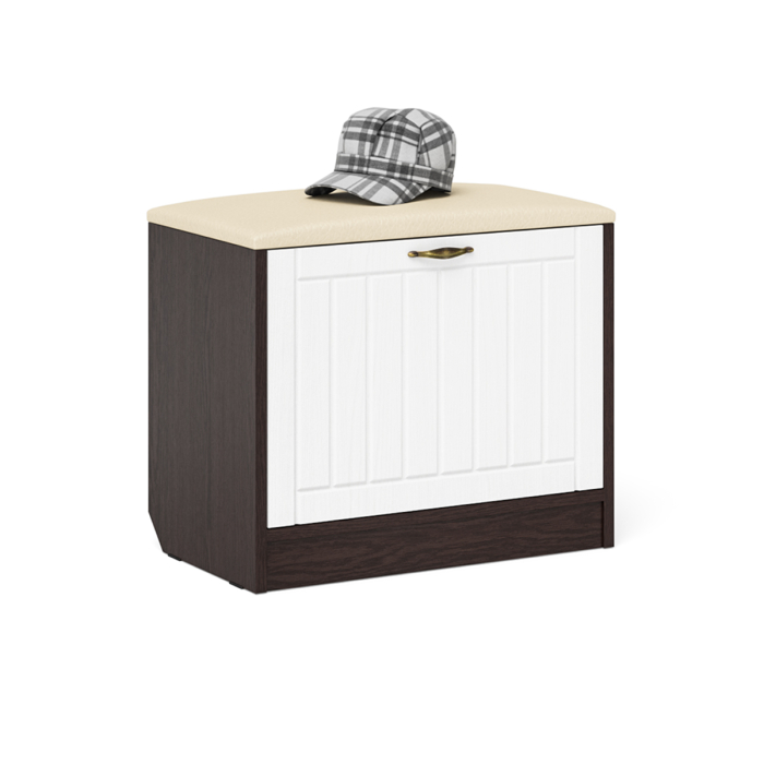 Прихожие, Обувница с мягким сиденьем с вешалкой для одежды П-6 МДФ фрезеровка прованс