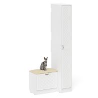 Прихожие, Пенал П-6-500 с обувницей с мягким сиденьем фрезеровка ромб